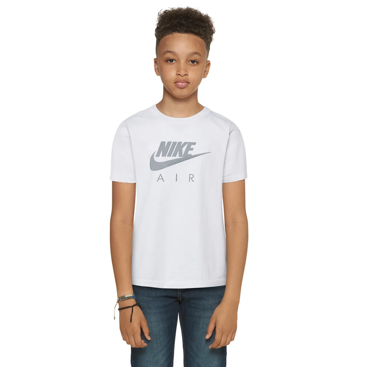 Футболка для мальчиков Air Logo Nike, серебристый/белый — фото 3