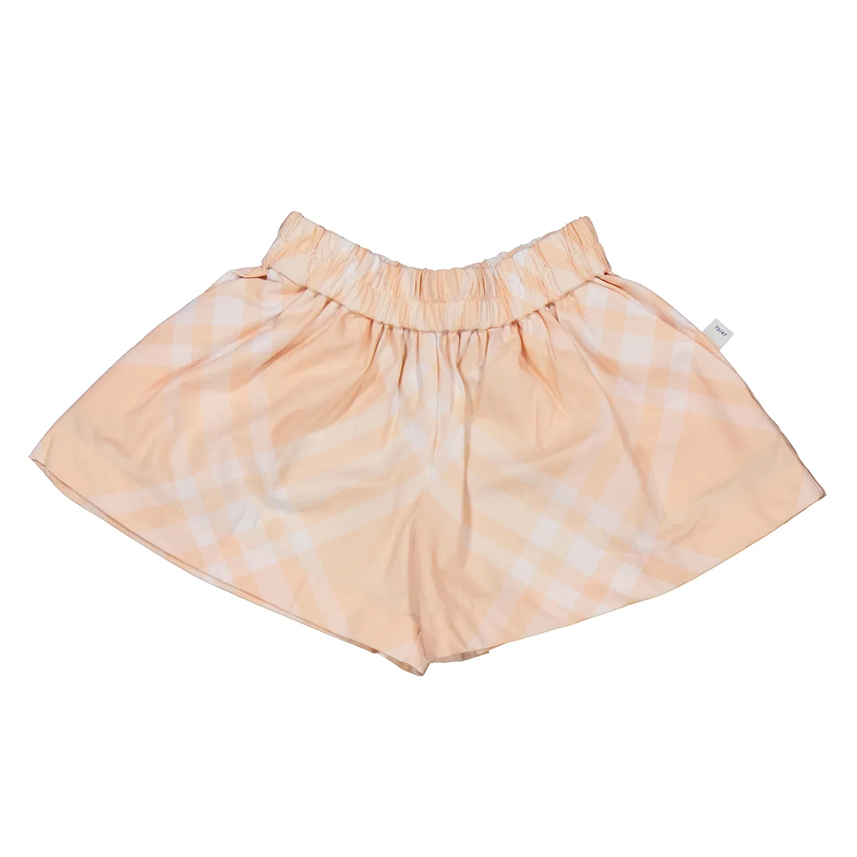 Шорты хлопковые с клетчатым принтом Girls Peach Cotton Check Shorts Burberry, Pstl Peach Ip Check