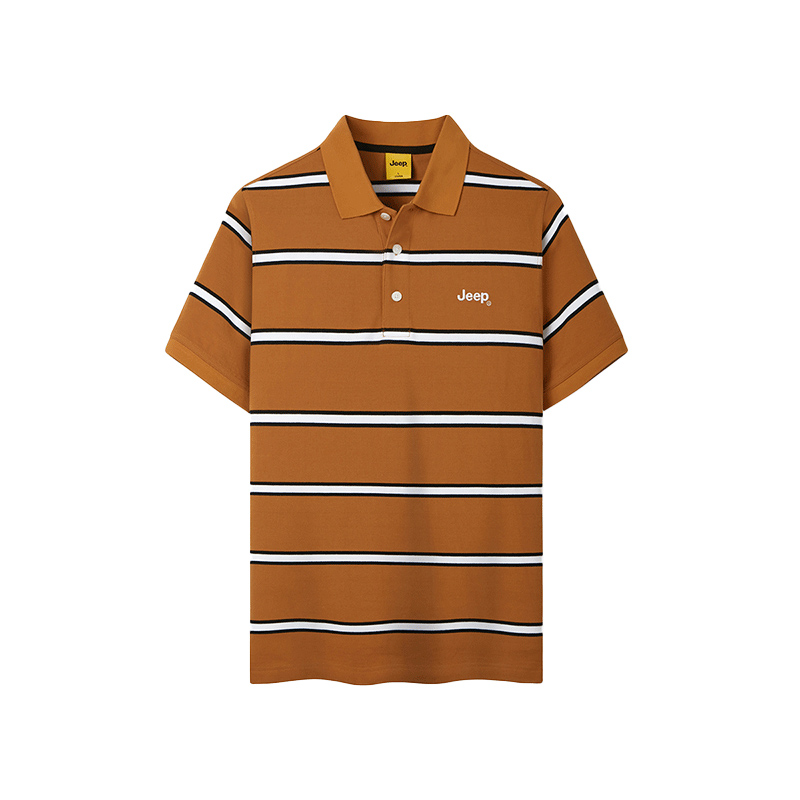 

Облегающая короткая поло с лацканами унисекс Jeep, Caramel