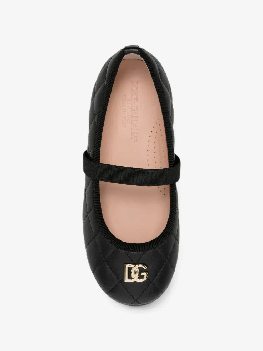 Балетки с логотипом на стеганой подошве Dolce & Gabbana Kids, черный — фото 3