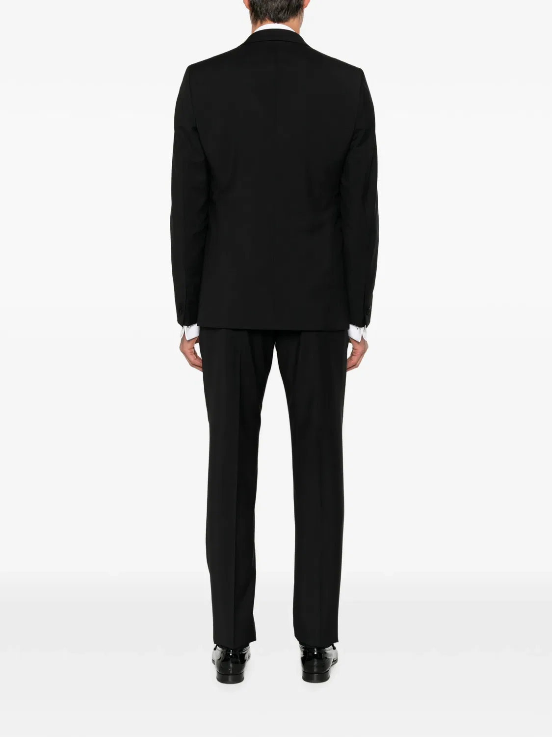 Emporio Armani Костюм с пиковыми лацканами, атласная отделка - черный — фото 2