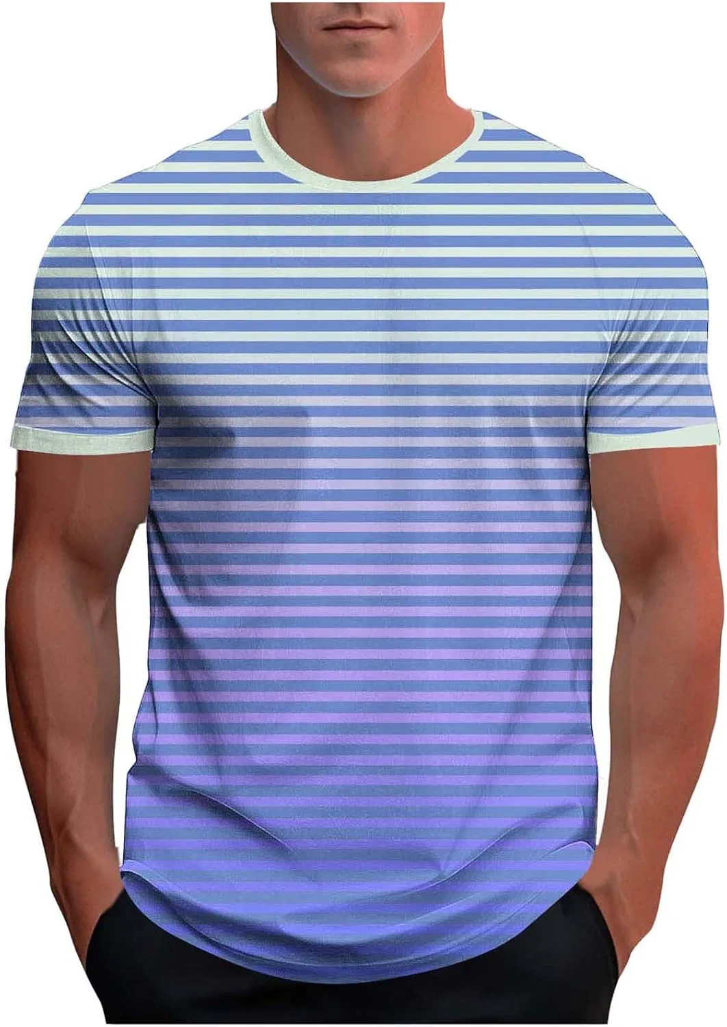 Мужская футболка с градиентом Striped T-Shirts, Purple