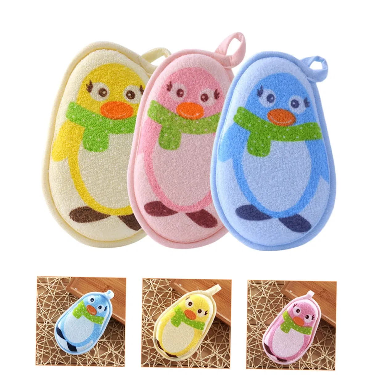 Спонж для ванны Minkissy, 3 шт, 13.5x9x2 см, мультиколор — фото 4
