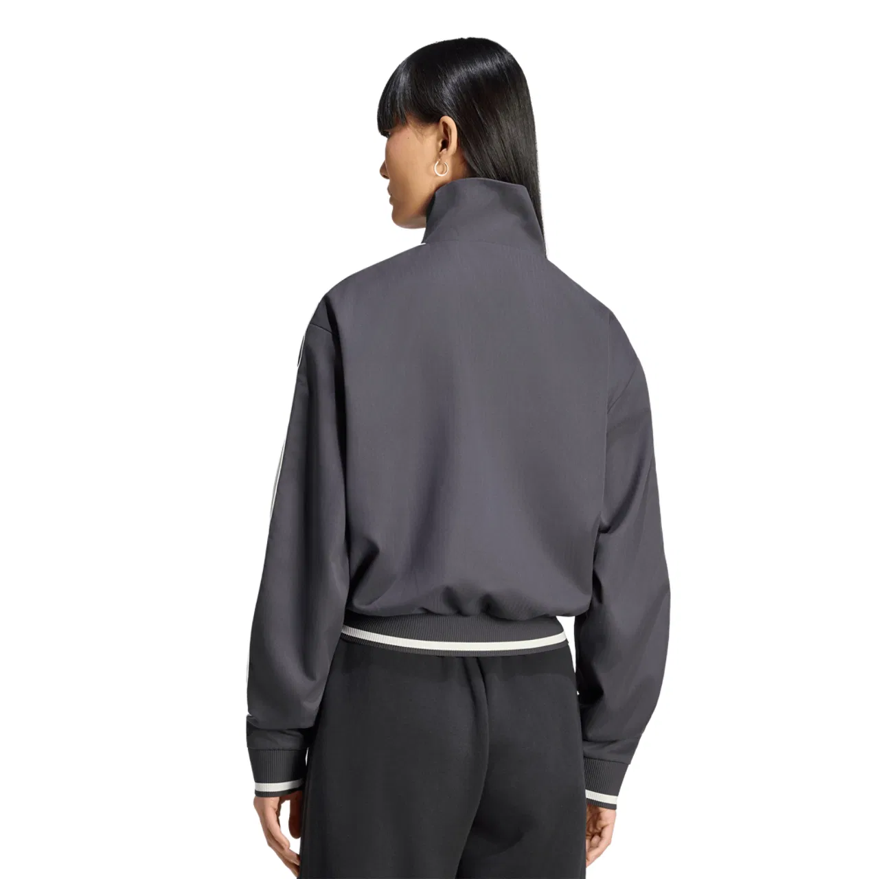 Женская куртка-олимпийка из переработанного полиэстера Firebird Track Top Adidas, Utility Black/Cloud White — фото 2