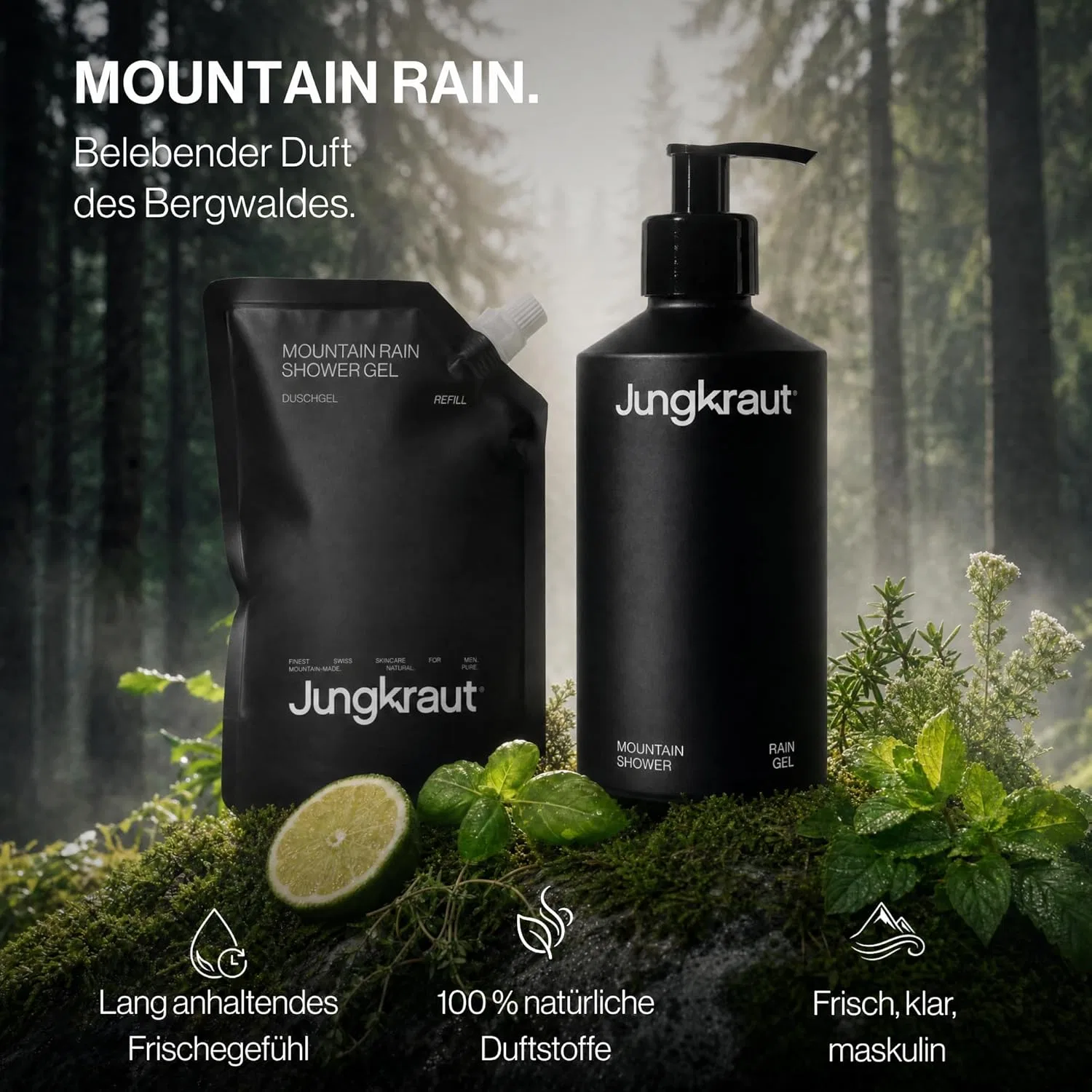 Гель для душа Mountain Rain Set, Jungkraut, 900 мл, Bergamot Cedar Lemon — фото 3