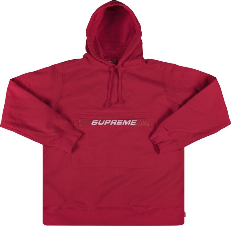 Толстовка Supreme Zip Pouch Hooded Sweatshirt 'Red', красный — фото 2