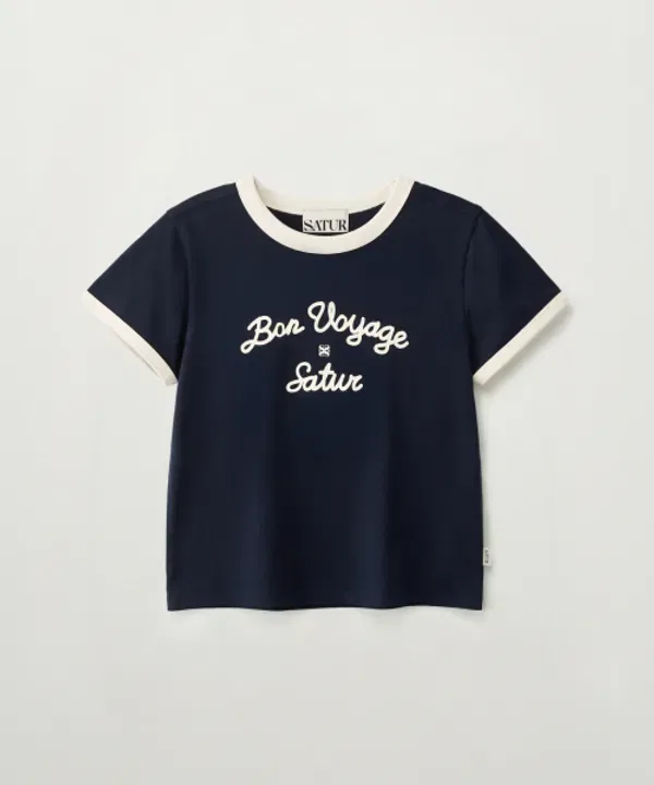 Футболка с принтом Bon Voyage, Satur Kids, Navy — фото 3