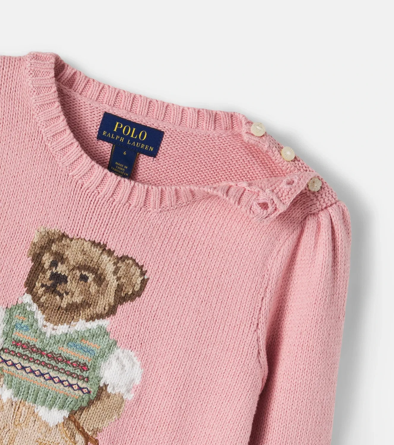 Свитшот с мишкой Polo Ralph Lauren Kids, розовый — фото 4