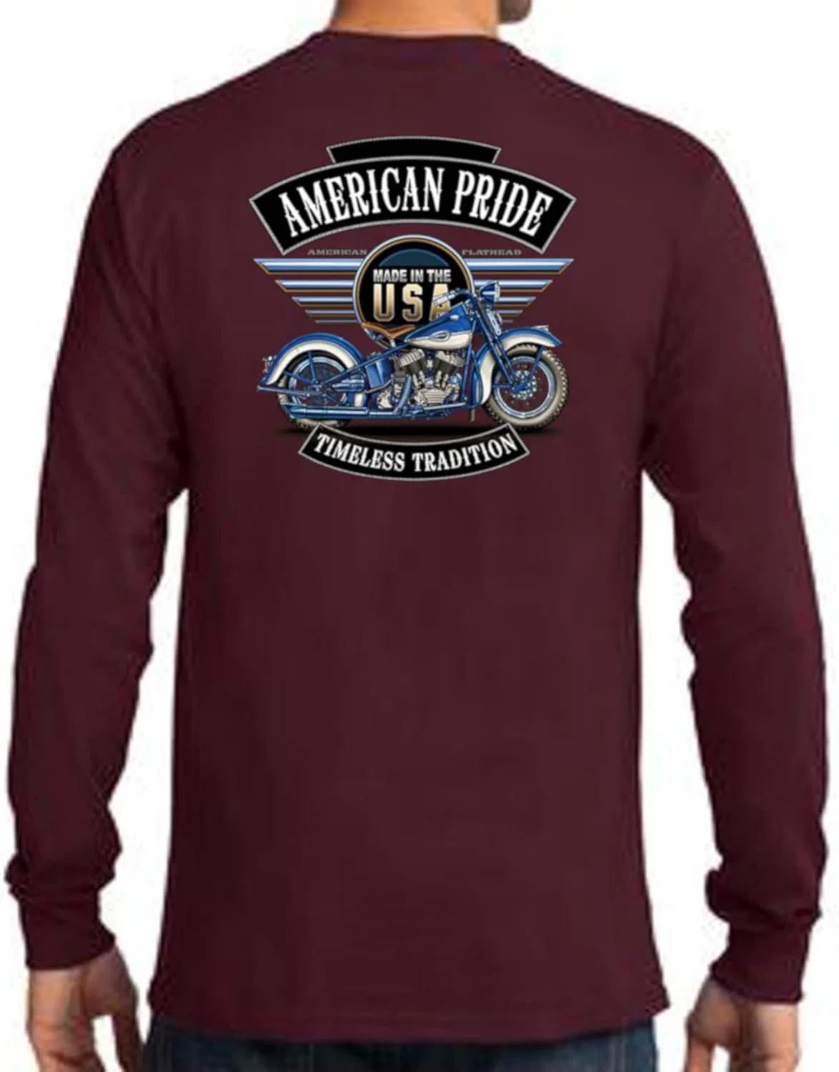 Мужская футболка с принтом бойца American Flathead Classic, Maroon