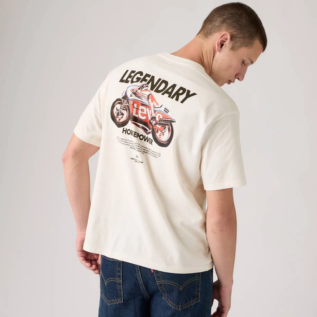 Винтажная футболка с графическим принтом Levi's, Legendary Horsepower Egret - Tan