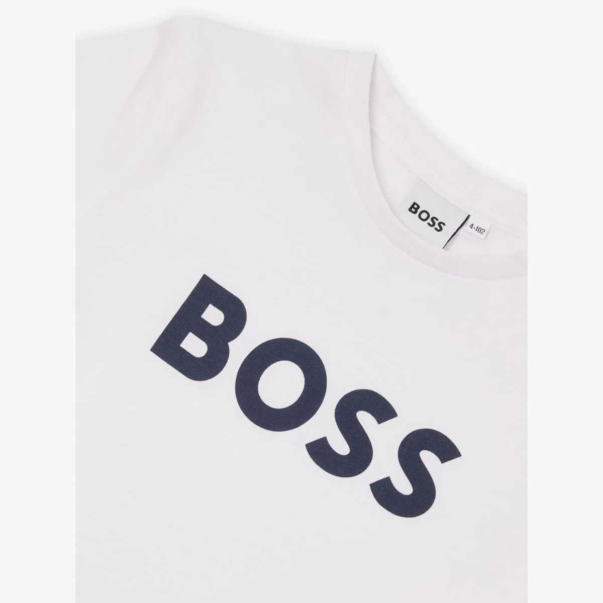 Хлопковая футболка с коротким рукавом и логотипом, размер 4-16 лет Boss, белый — фото 2
