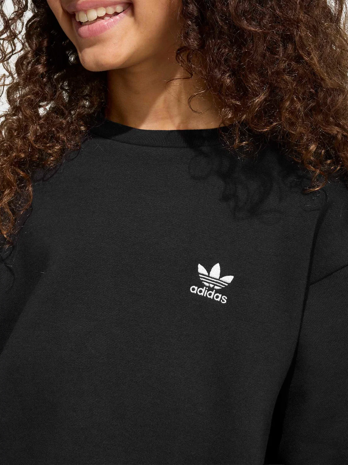 Свитшот свободного кроя для девочки Adidas, черный — фото 4