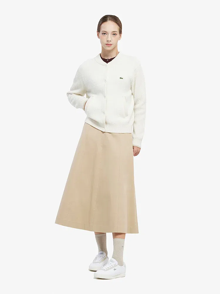Юбка чинос LACOSTE флер, миди, хлопок