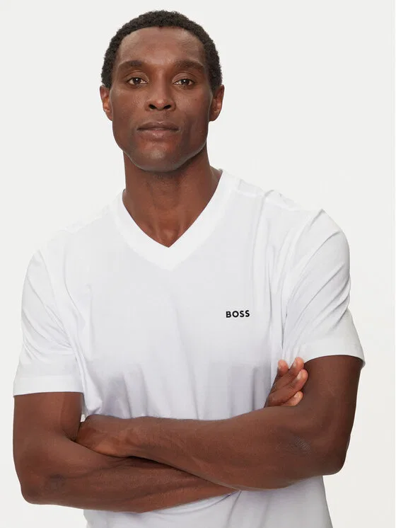 Футболка regular fit Tee V Boss, белый — фото 4