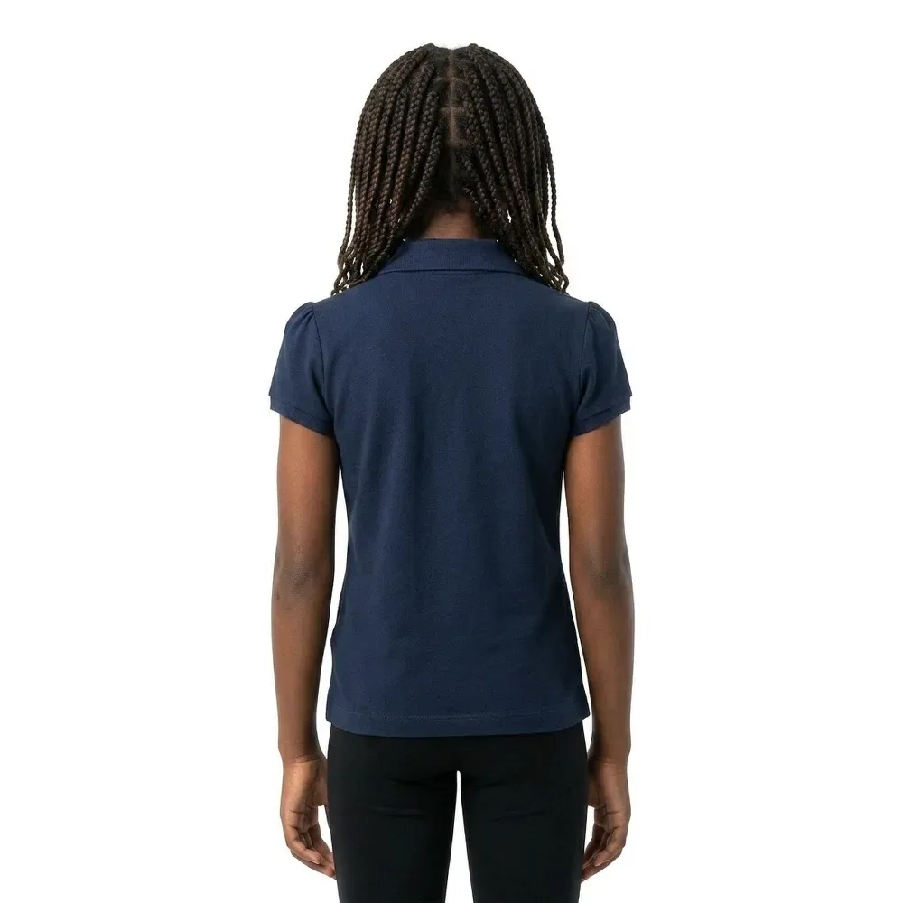 Детское поло для девочек с коротким рукавом Lacoste kids 447026, Blue — фото 2