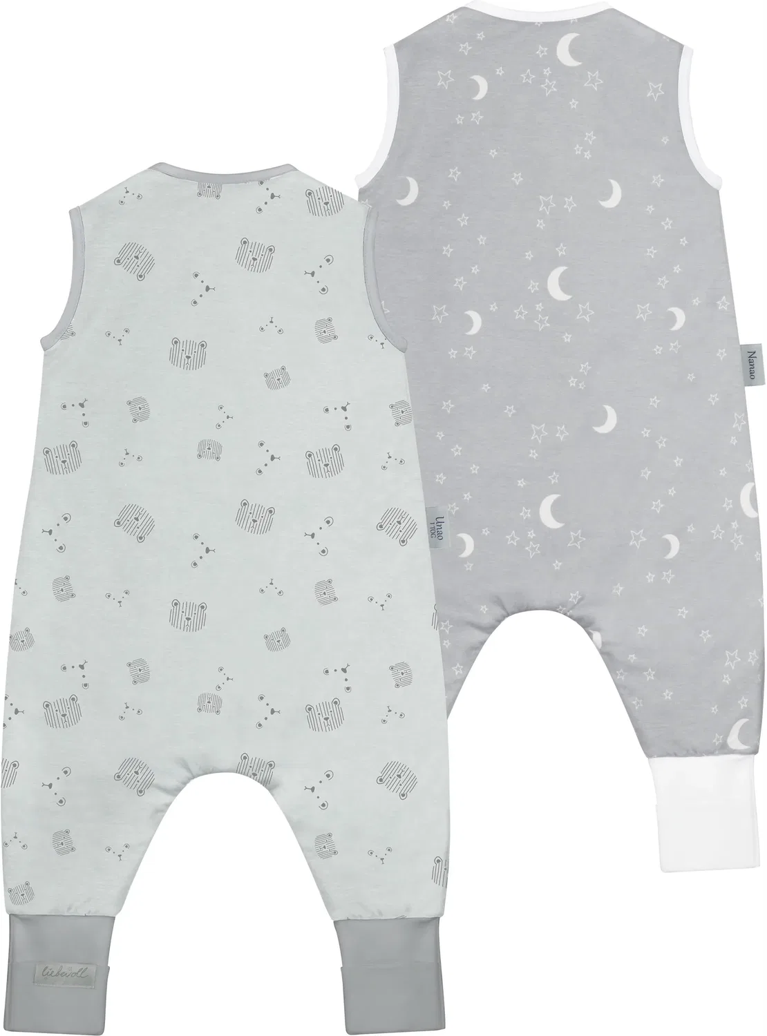 Спальный мешок детский универсальный комплект 2 шт с моделью Baby Winter und Sommer-Schlafsack Set Normani, светло-серый — фото 2