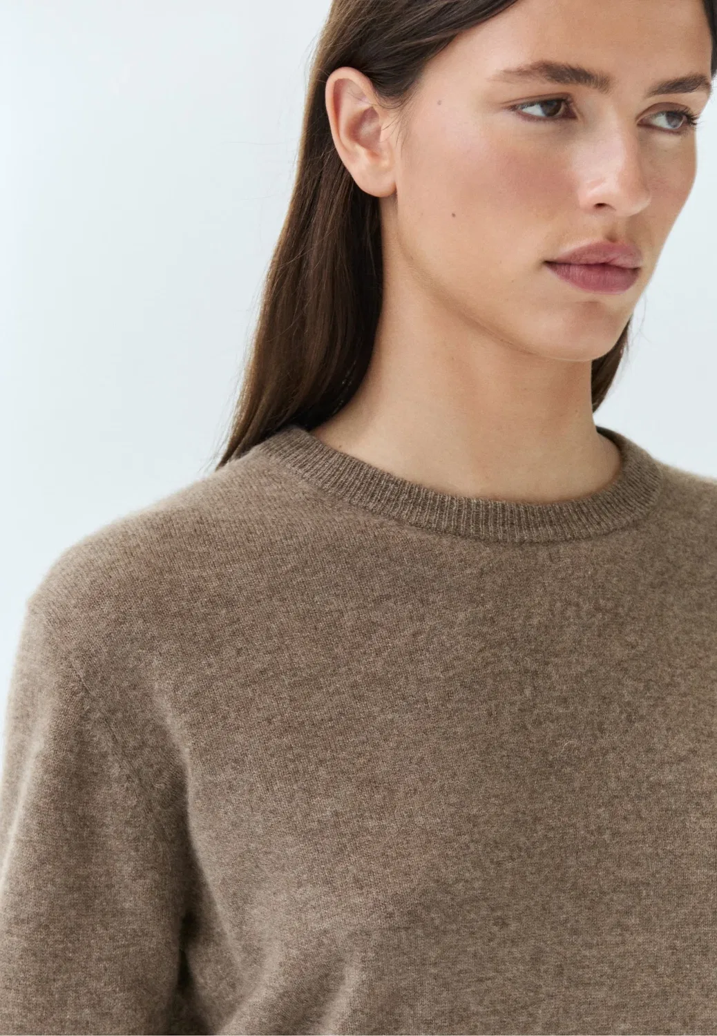 Свитер с длинными рукавами из 100% кашемира Massimo Dutti, Sand — фото 3