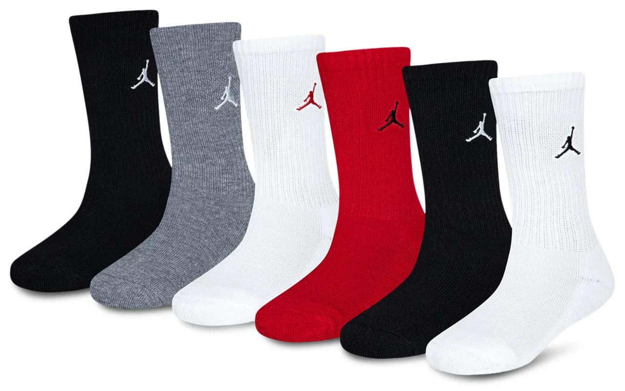 Носки для мальчиков Everyday Essentials 6 Pack Jordan, цвет White/Black/Gym Red