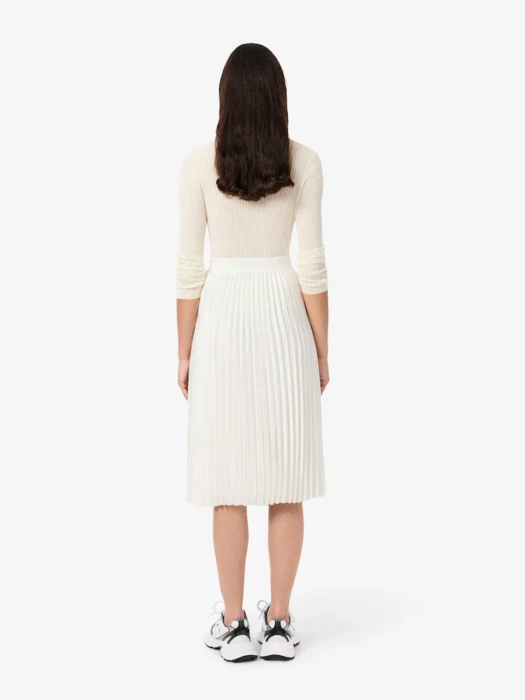 Юбка LACOSTE плиссированная длинная, с логотипом, черная — фото 3