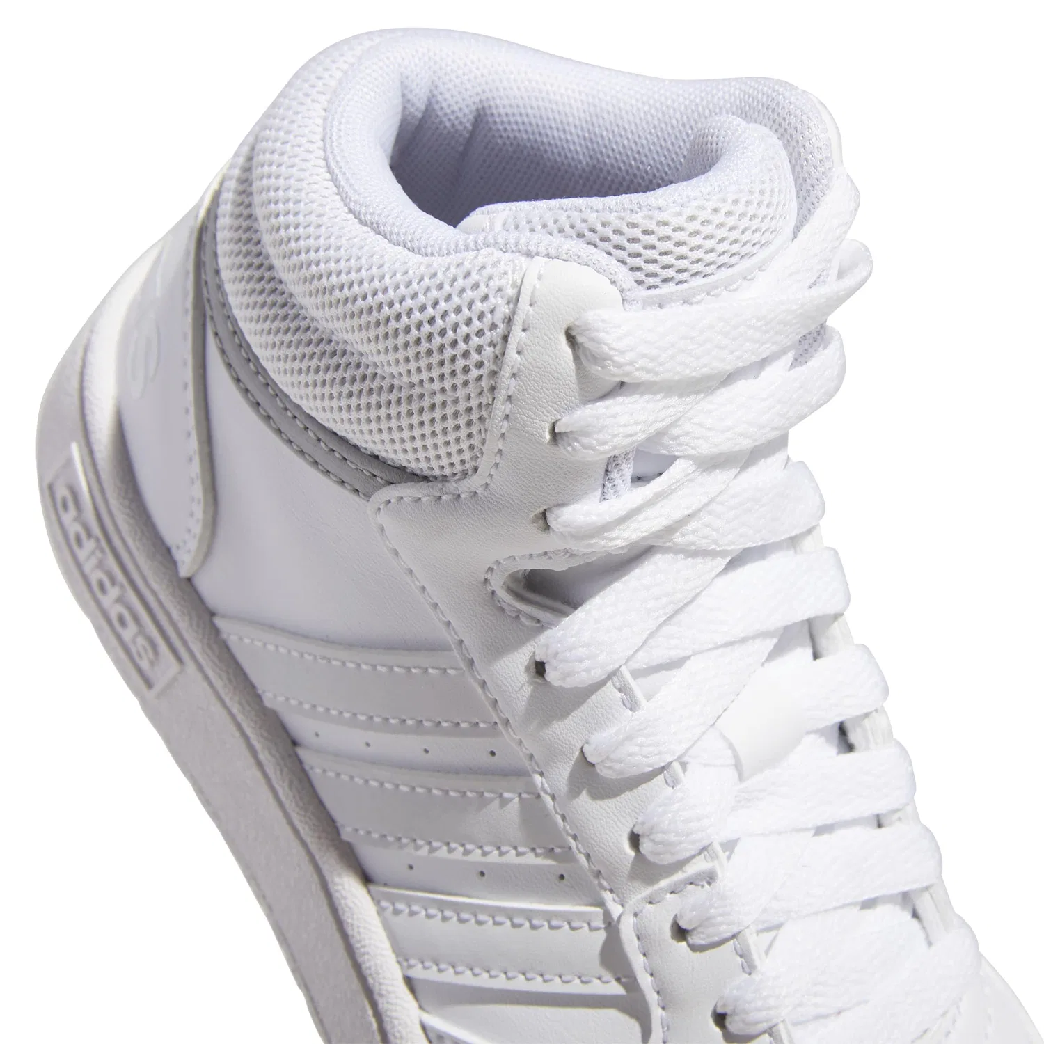 Детские кроссовки для мальчиков и девочек Hoops Mid Adidas, Cloud White Cloud White Grey Two — фото 4