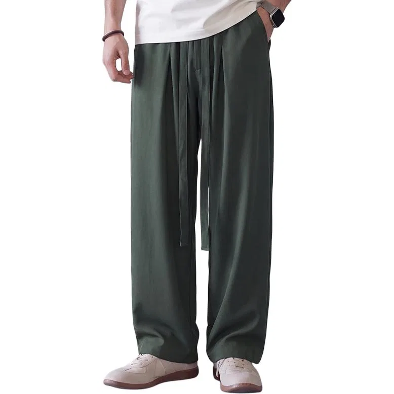 Детские брюки свободного кроя с завязками Tonlion, Army Green