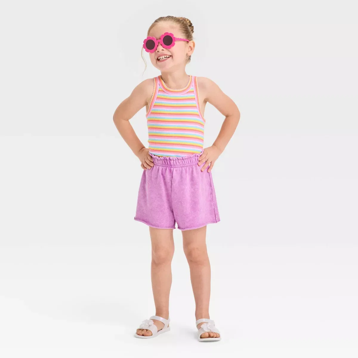 Детские шорты из футера с принтом Grayson Mini INFANT/TODDLER GIRL, Purple — фото 3