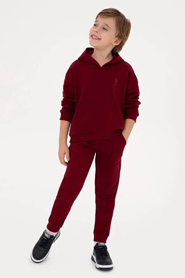 Детское худи для мальчиков с капюшоном U.S. Polo Assn., Burgundy — фото 2
