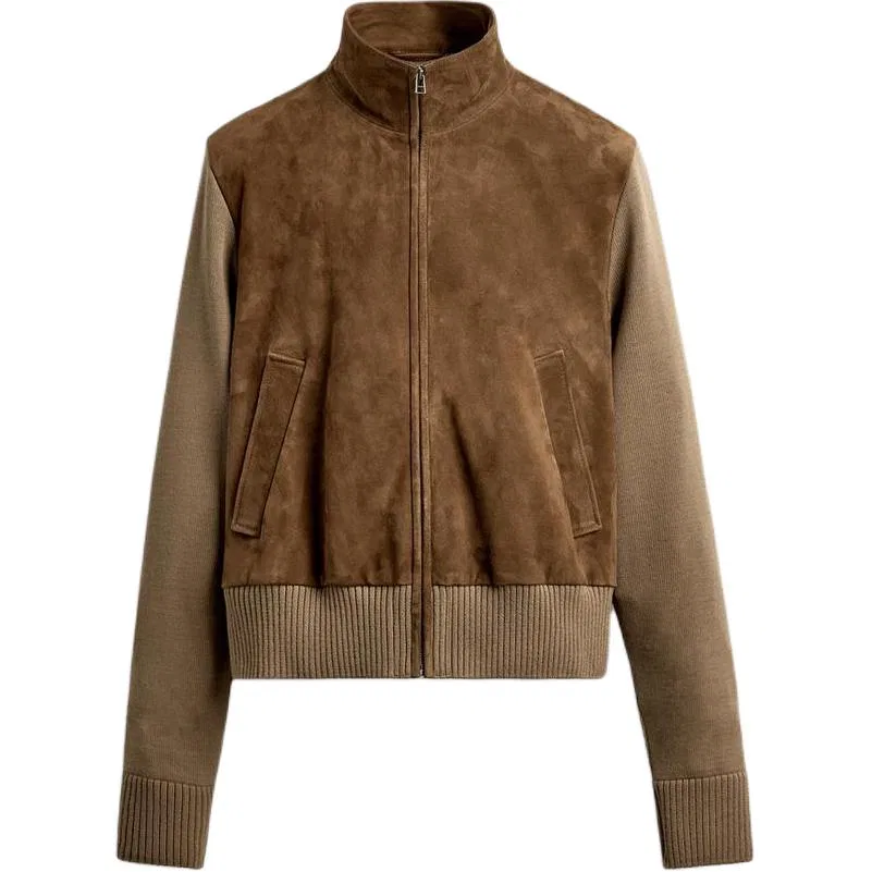 Мужское пальто с воротником-стойкой Stand Collar, ZARA, Dark Camel