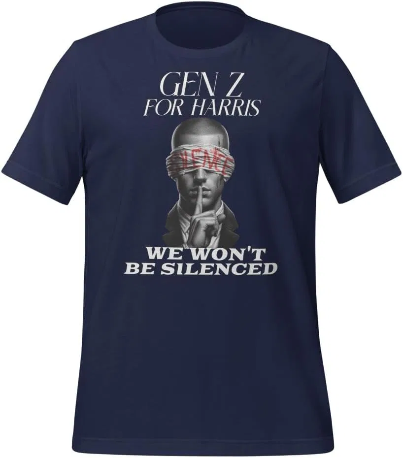 Мужская футболка с принтом Gen Z For Harris 3001, Navy