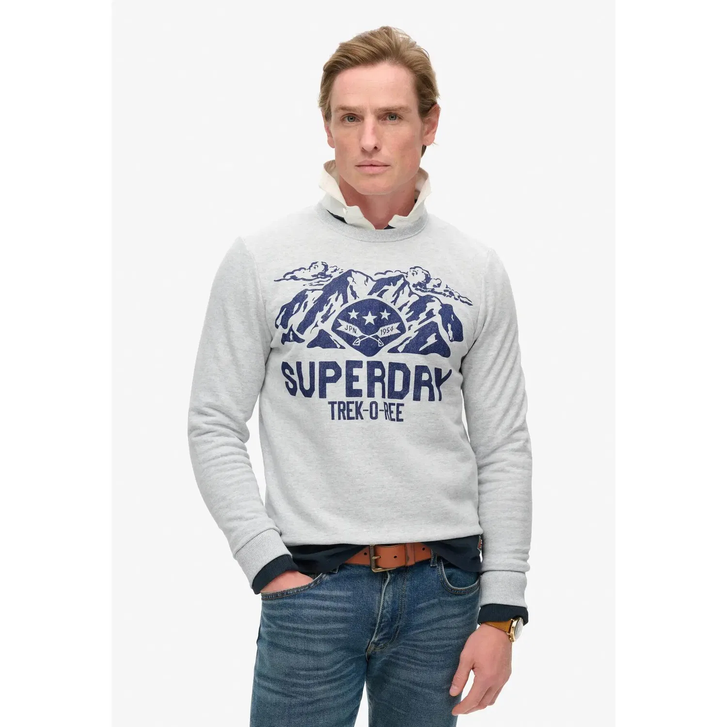Мужская пуховая куртка с графическим принтом Lo-fi Outdoors Graphic Crew Superdry, Grau — фото 2
