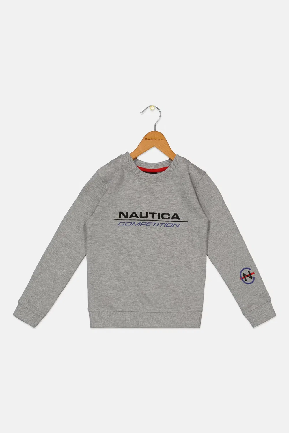 Свитшот с вышитым логотипом Nautica, серый