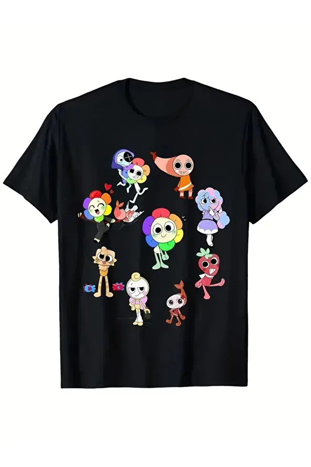 Детское для мальчиков хлопковое футболка с принтом Dandy World's Black Graphic T-Shirt Galashop, Siyah