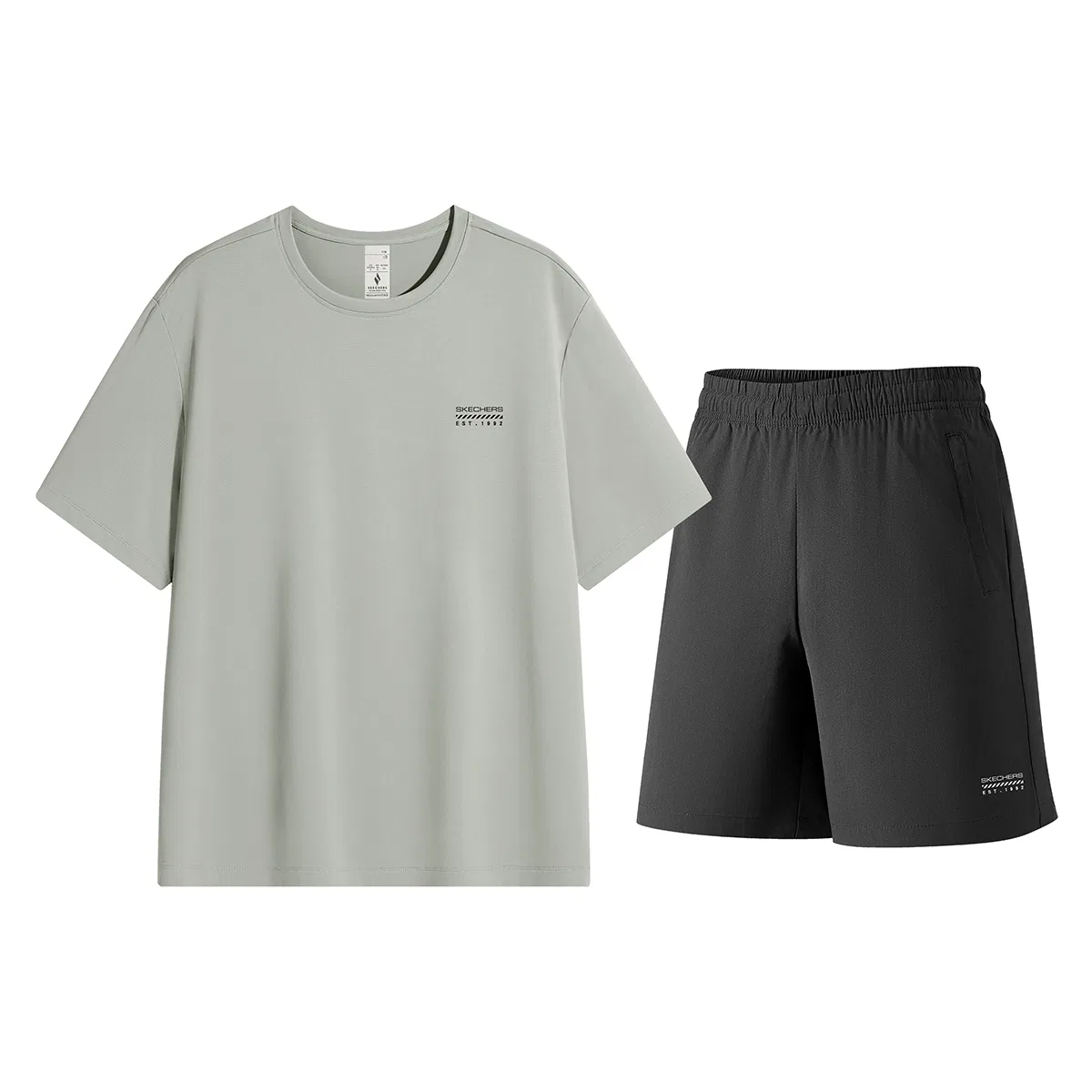 Детский комплект спортивной одежды Skechers, Ultimate Gray Top + Carbon Black Shorts