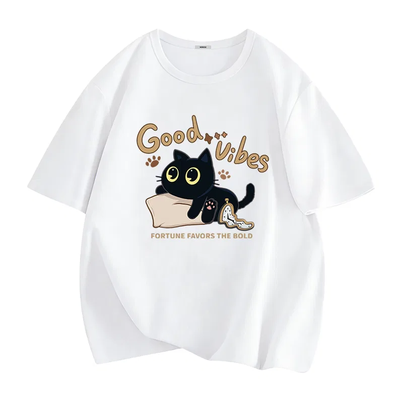 Футболка детская хлопковая с принтом Playful Kitten MINISO, Heather Gray — фото 4