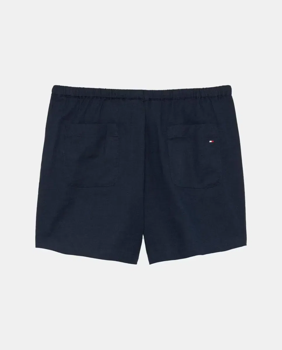 Детские шорты для девочек из льна Tommy Hilfiger, Azul — фото 2