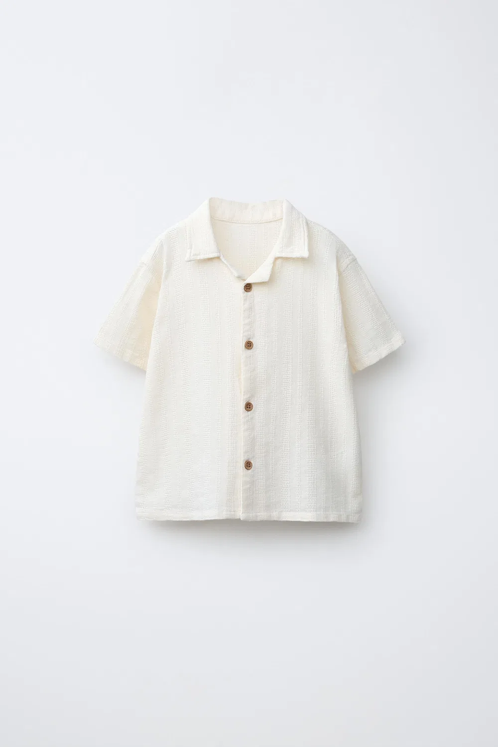 Текстурированная рубашка ZARA, Ecru