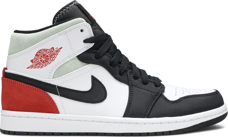 

Кроссовки Air Jordan 1 Mid SE Red Black Toe, красный