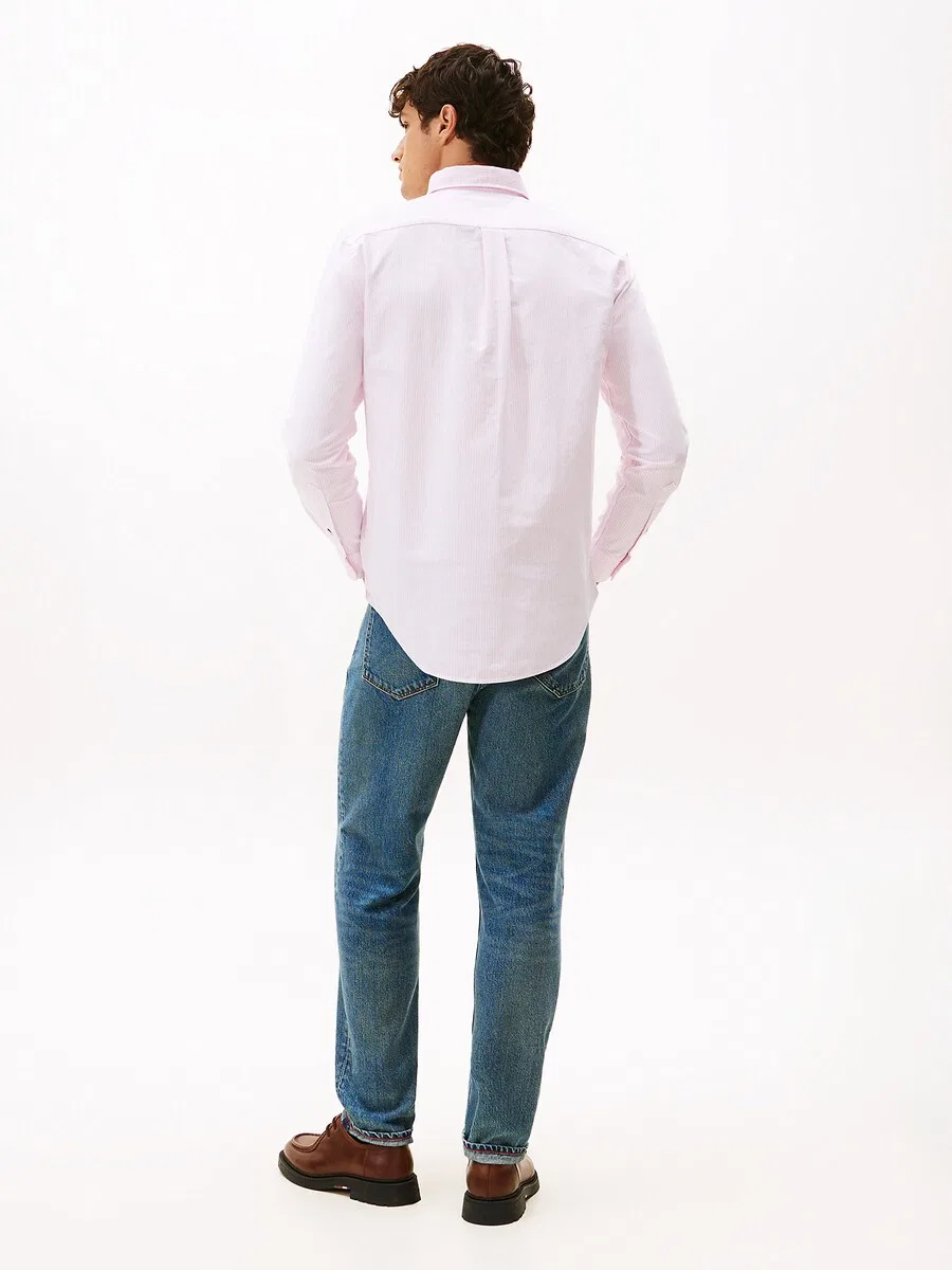 Рубашка TOMMY HILFIGER Regular fit Button Up Shirt 'Regular Fit Stripe' пастельно-розового цвета — фото 4