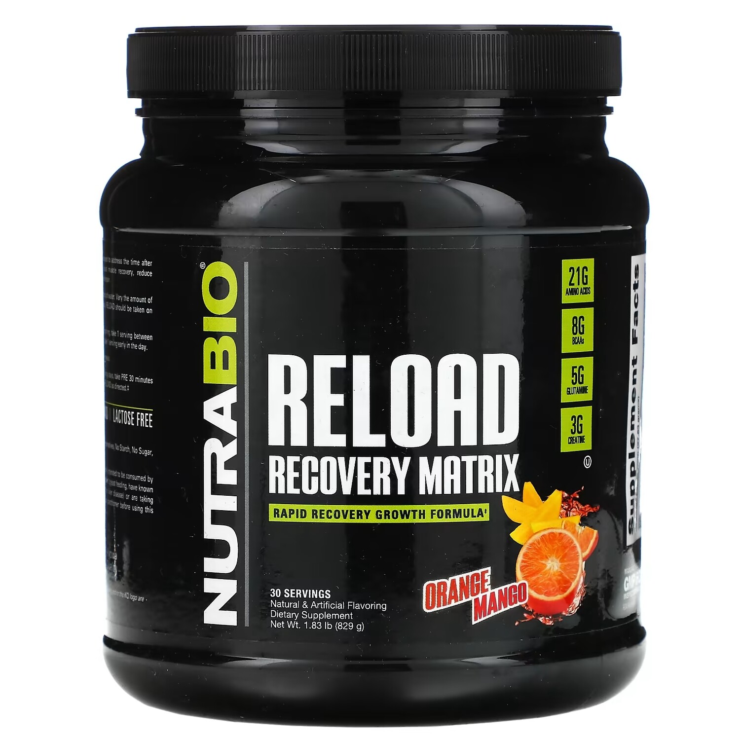 

Добавка NutraBio Labs Reload Recovery Matrix, апельсин / манго, 829 г