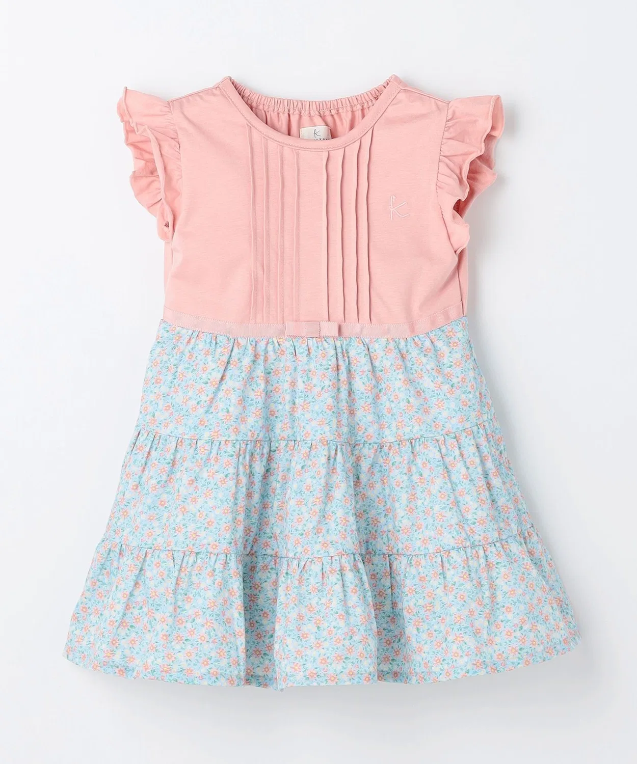 Детское платье для девочек с принтом пуговиц Petit Marguerite Kumikyoku KIDS, Pink