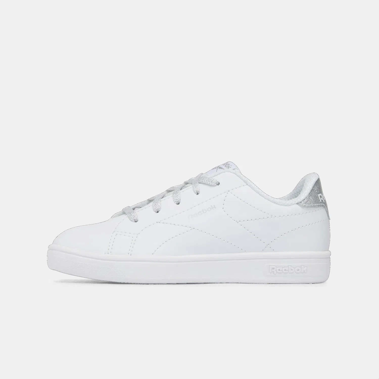 Детские кроссовки для девочек Reebok Court Clean Reebok, White White Silvermet — фото 3