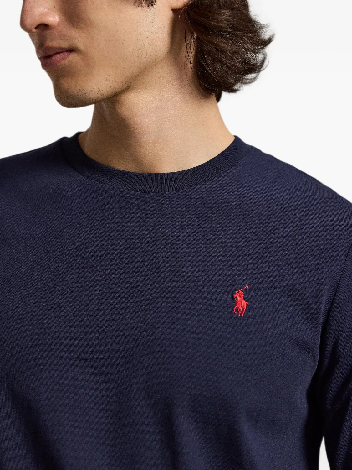Футболка Slim Fit из джерси, синяя Polo Ralph Lauren, синий — фото 2