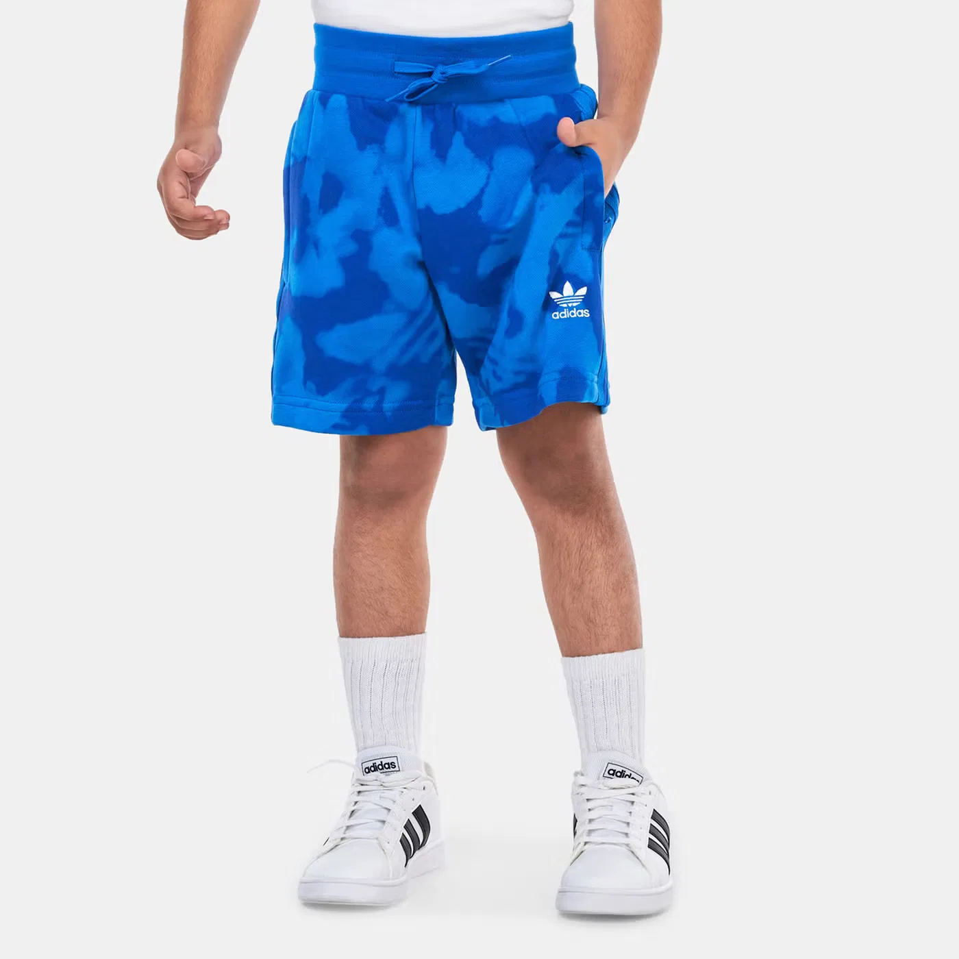 Шорты летние с принтом детские Adidas Originals, синий