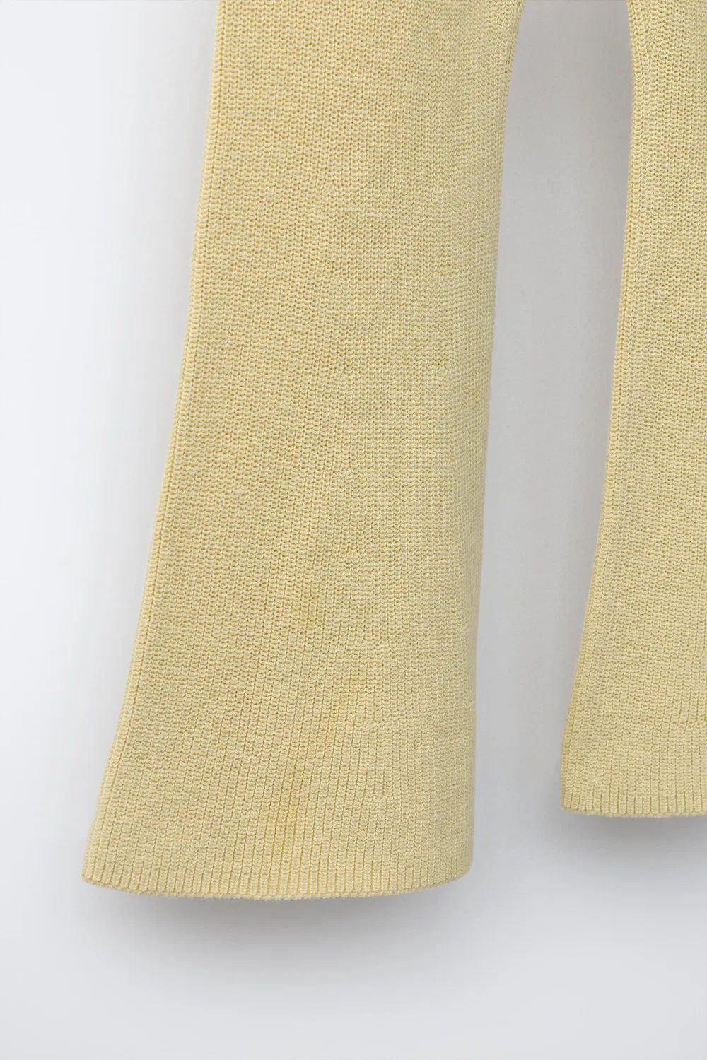 Вязаные брюки-клеш ZARA, Light Yellow — фото 4