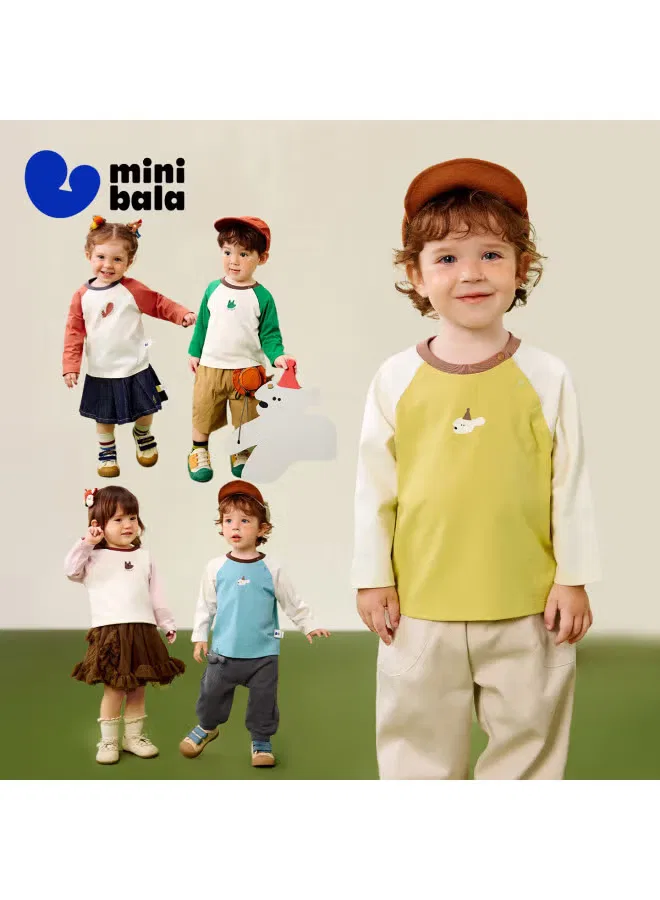 Лонгслив с длинным рукавом хлопковый Minibala, ржаво-красный