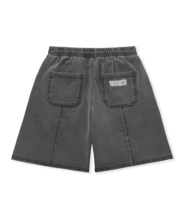 Шорты джинсовые с биркой, Kids tag jersey denim shorts, Brownbreath Kids, черный — фото 3