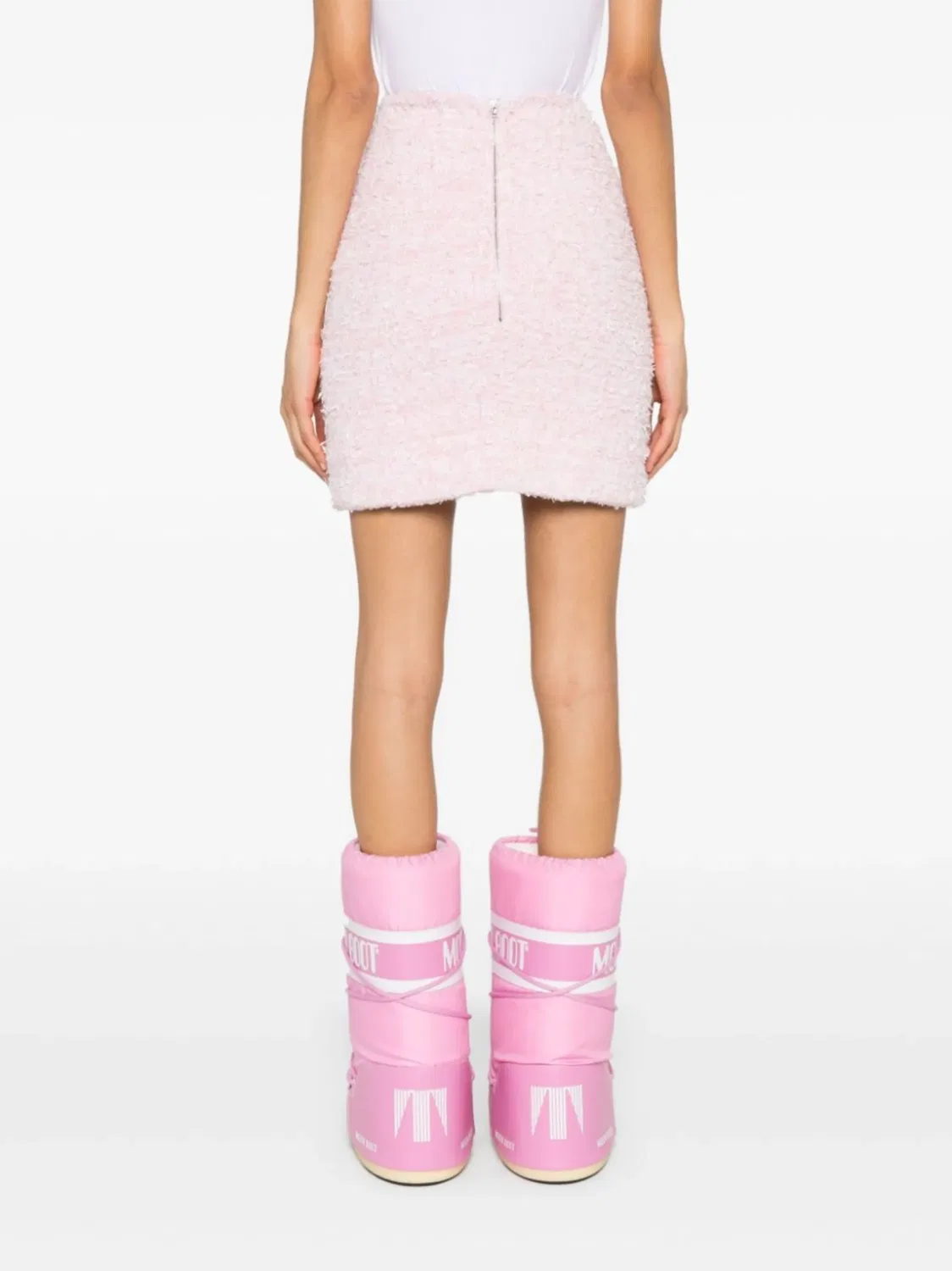 Мини-юбка из твида буклета Balenciaga, розовый — фото 4