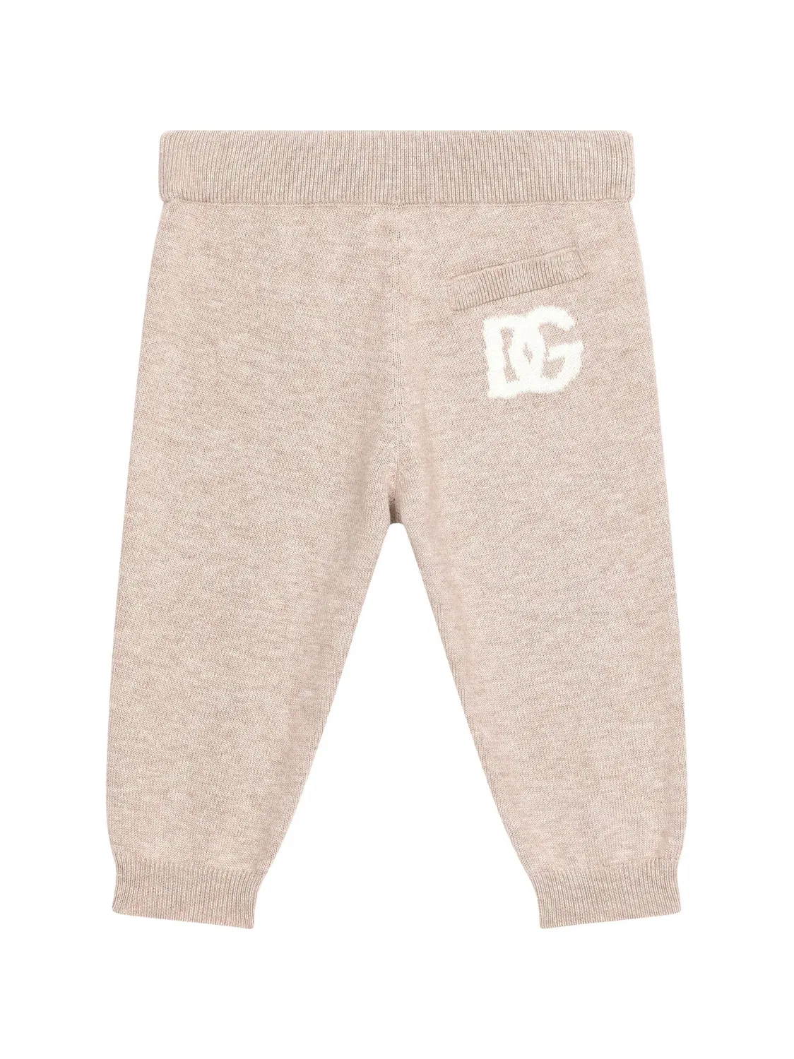 Спортивные брюки с кулиской и логотипом Dolce & Gabbana Kids, нейтральные цвета — фото 2
