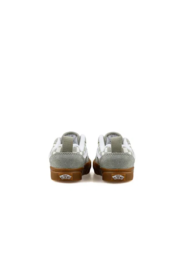 Детские повседневные туфли для девочек на липучке Knu Skool Elastic Lace Vans, Gray-V0cls — фото 4