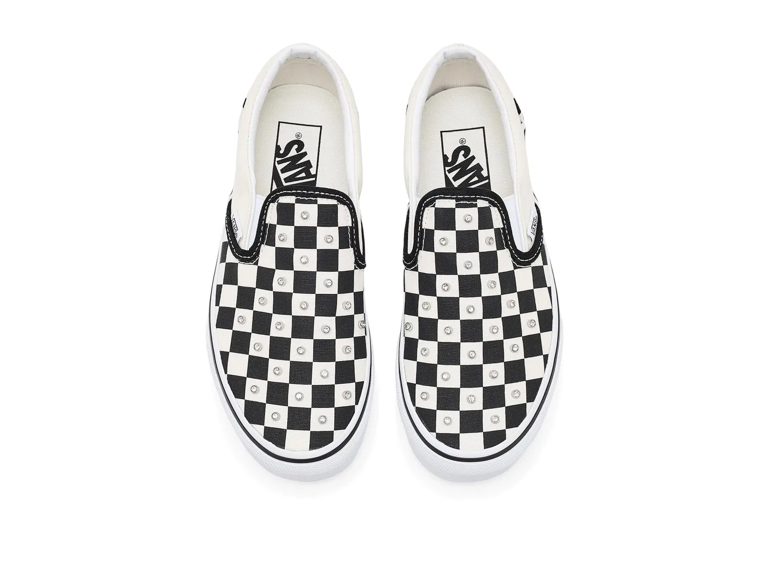 Классические накладные кеды Stackform (для детей постарше) Vans Kids, Rhinestone Black/White — фото 3